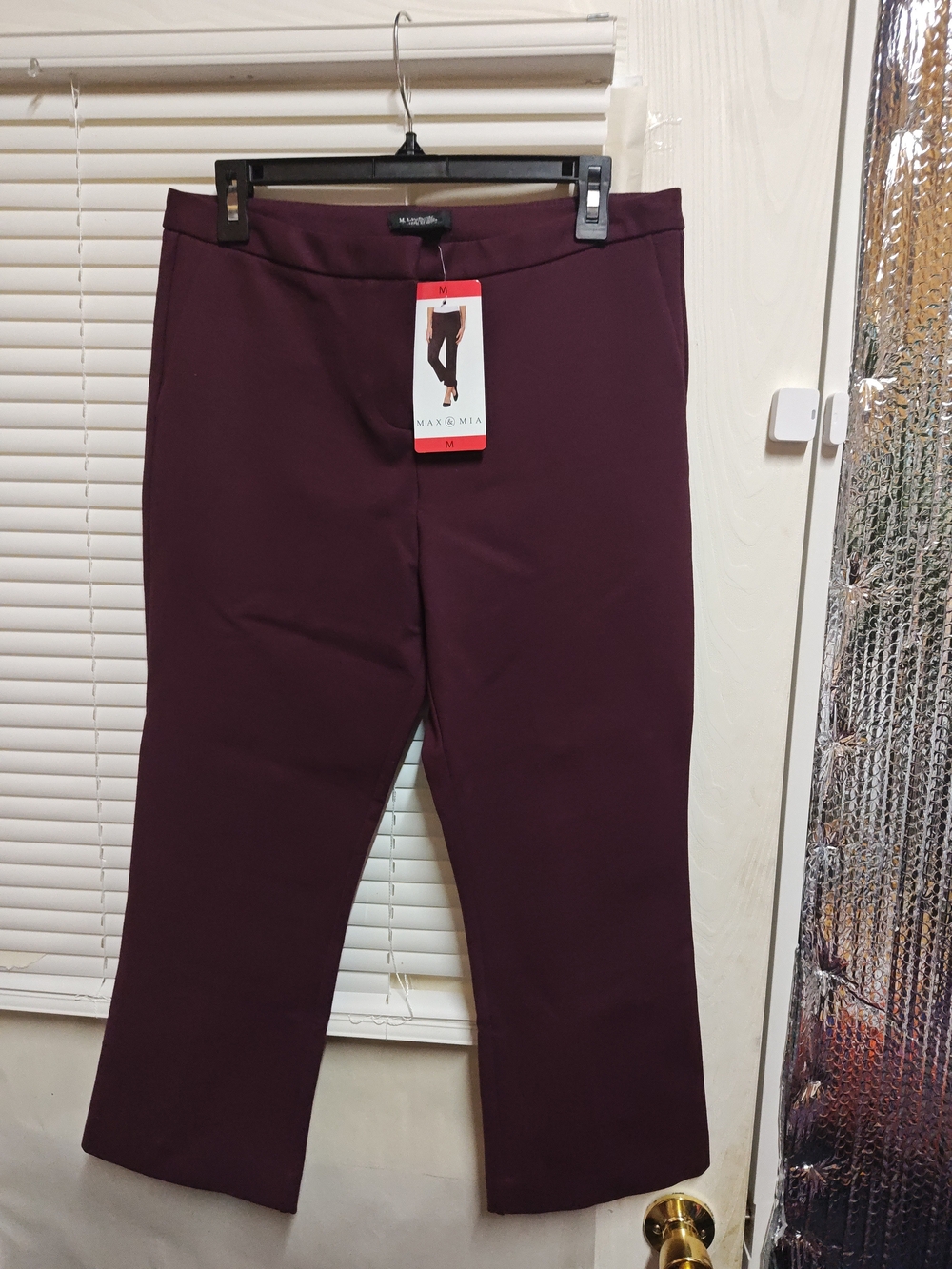 Max & Mia Plum Straight-Leg  Stretch Capri Dress Pants